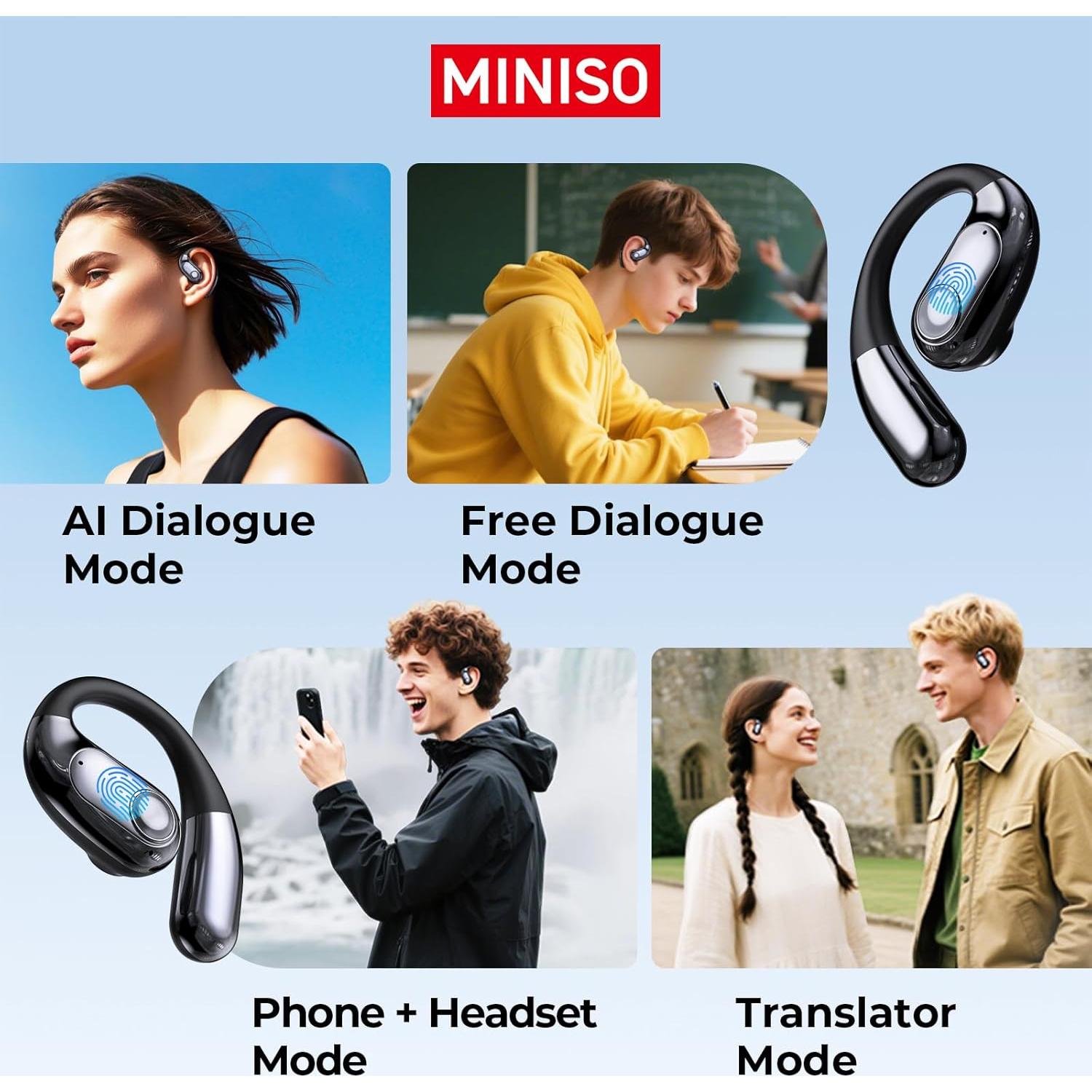 Auriculares Inalámbricos MINISO MS193 con Traducción AI 135 Idiomas