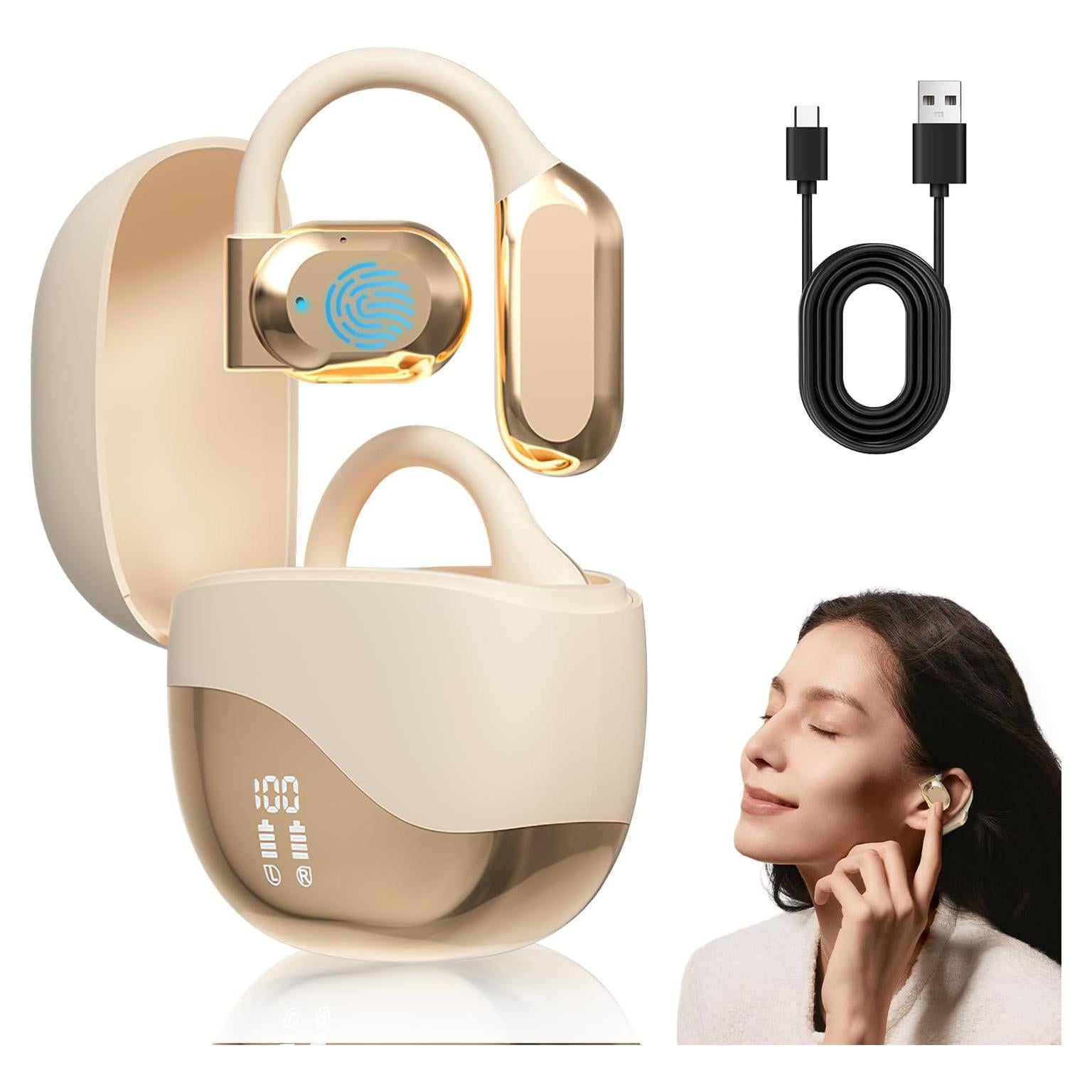 Auriculares de Traducción AI Egmsic 3 en 1 144 Idiomas Blanco