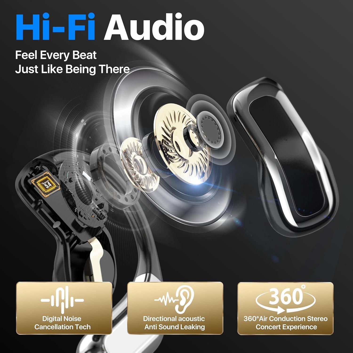 Auriculares Traductores AI OWS Negro 144 Idiomas Tiempo Real