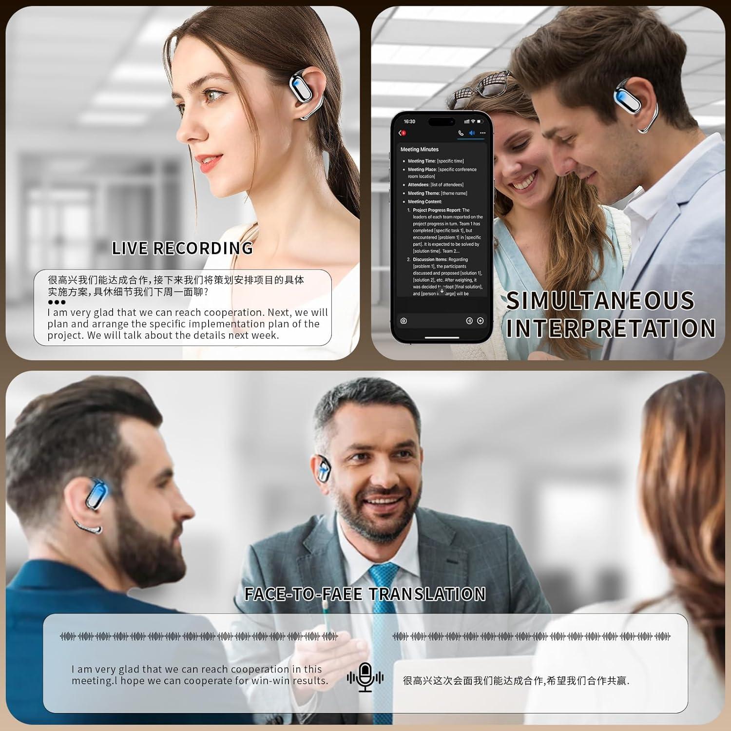 Auriculares Traductores AI HanMoyin Q16-Pro 144 Idiomas