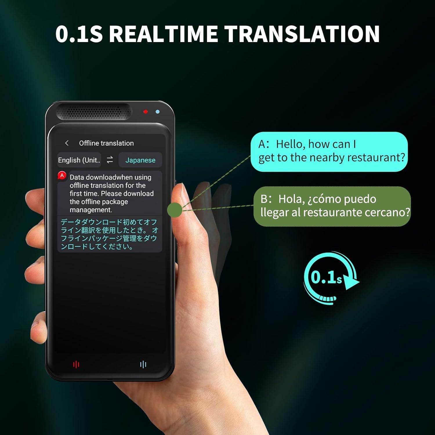 Language Translator Device No WiFi Needed, Upgraded ChatGpt AI Translator Two Way Real Time Voice Translation with 138+ Languages Offline&Recording&Photo＆Text Translation for Business Learning Travel