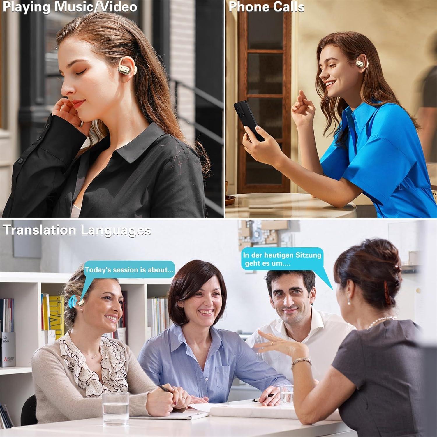 Auriculares de Traducción SIOTMERA K120, 144 Idiomas, BT5.4, Blanco
