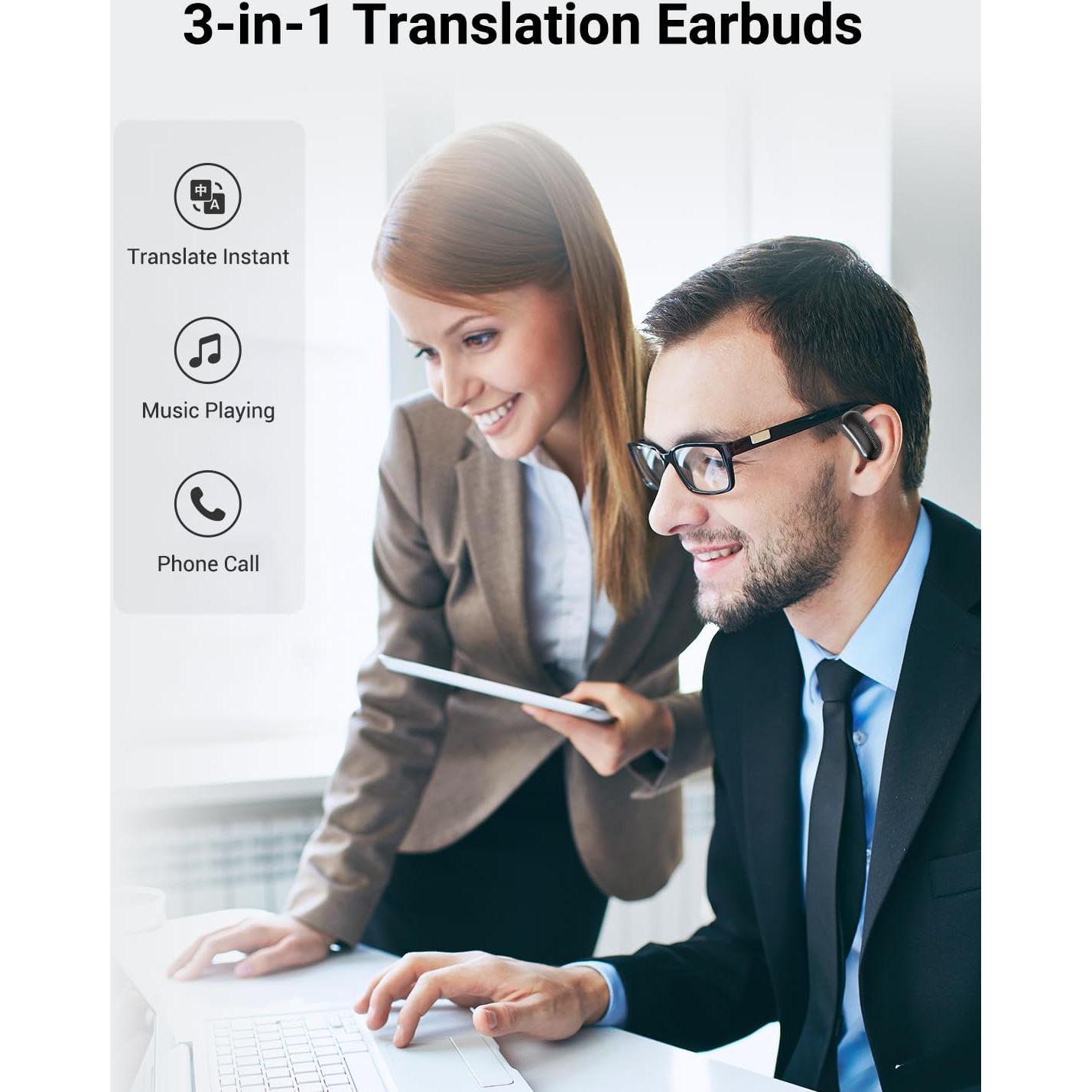 Auriculares Traductores Xupurtlk F56 Negro 144 Idiomas