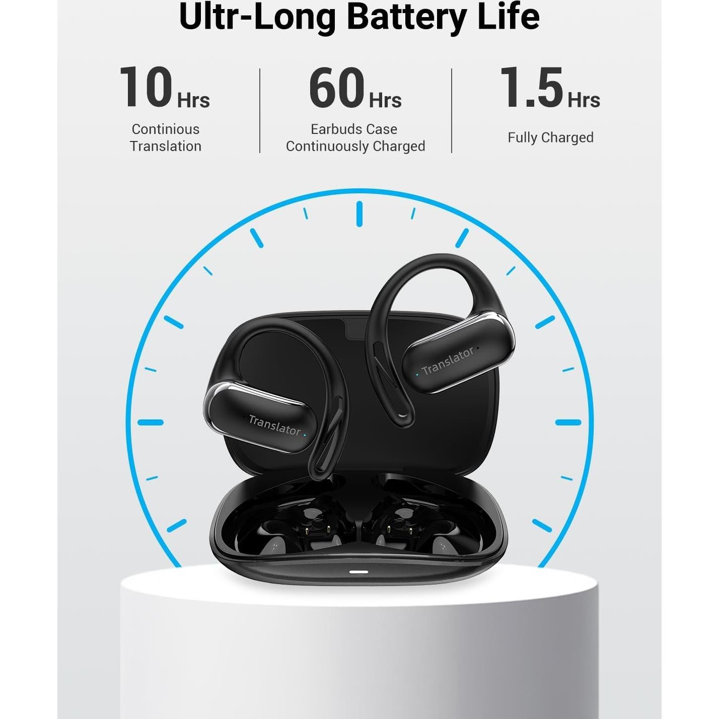 Auriculares Traductores Xupurtlk F56 Negro 144 Idiomas