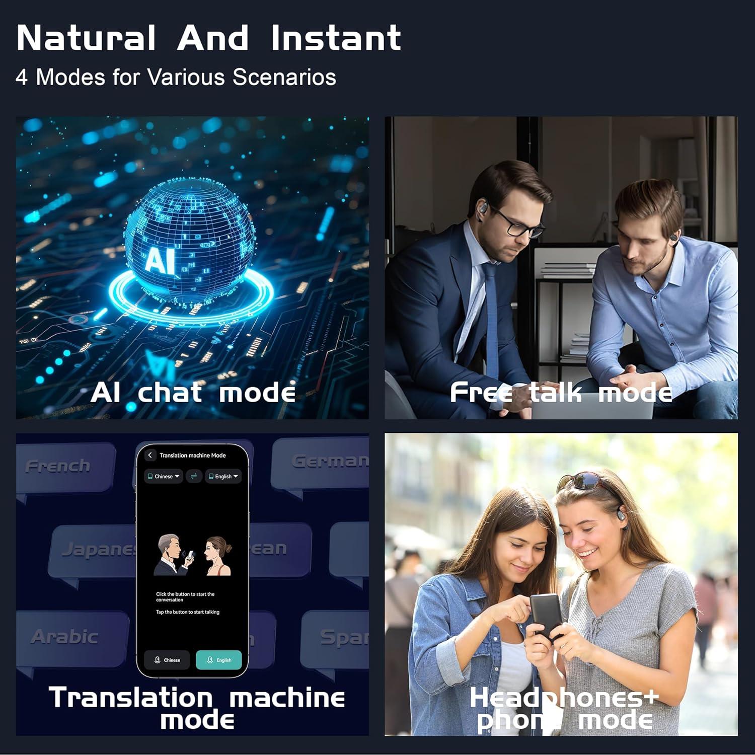 Auriculares Traductores IAMJOY X18 163 Idiomas Bluetooth 5.3