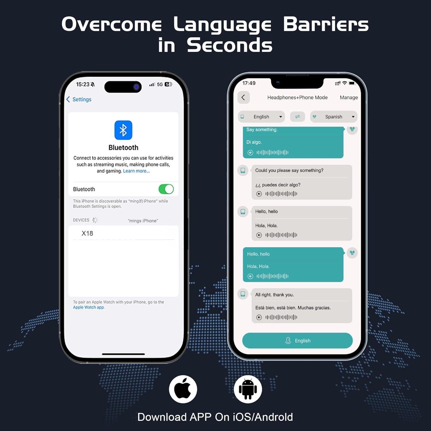 Auriculares Traductores IAMJOY X18 163 Idiomas Bluetooth 5.3