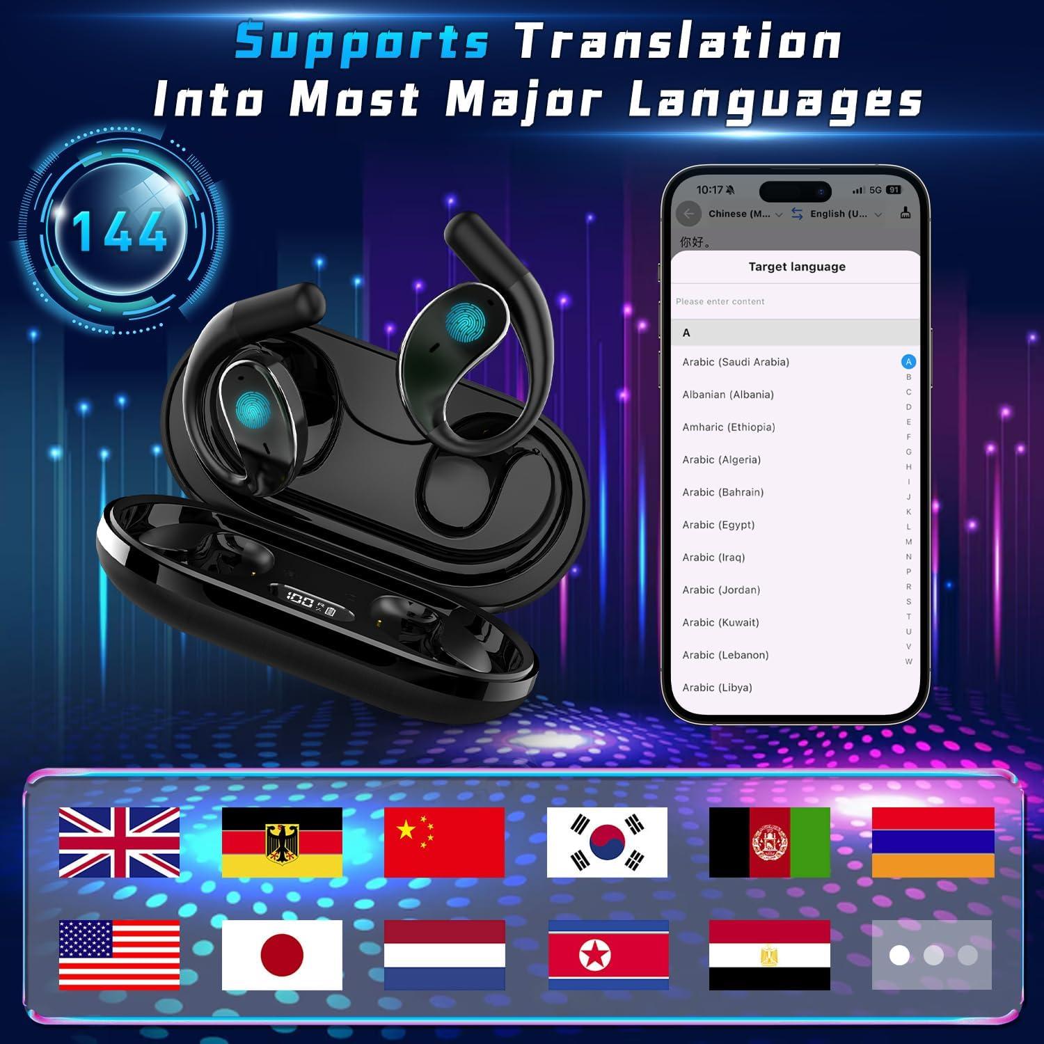 Auriculares de Traducción AI Hiacinto FY001 - 144 Idiomas, Bluetooth 5.4