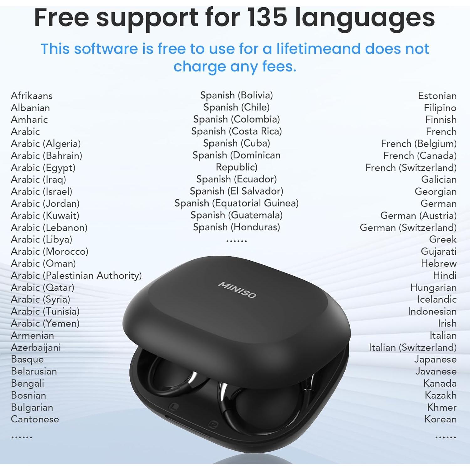 Auriculares MINISO X33 Inalámbricos con Traducción AI 135 Idiomas