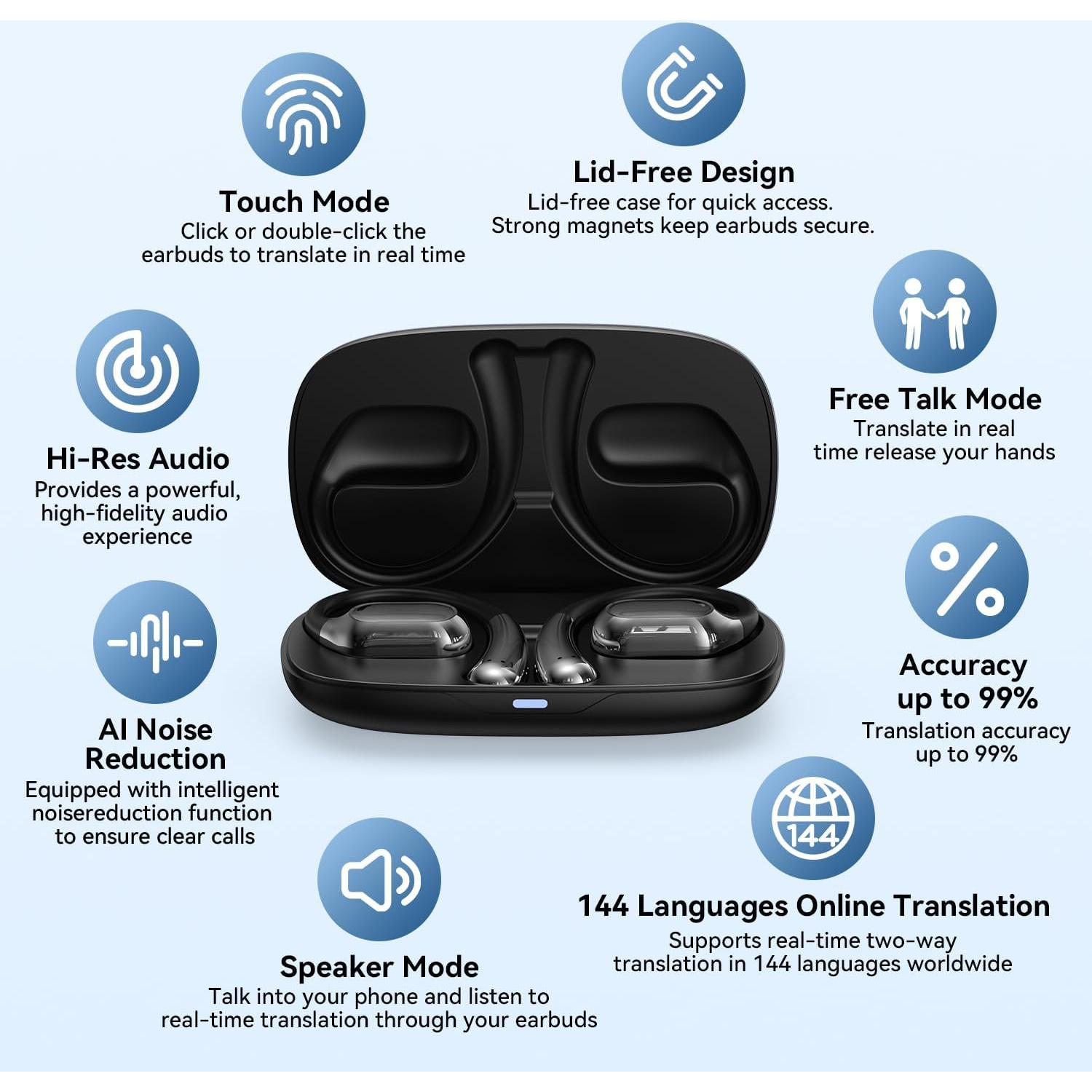 Auriculares de Traducción Bluetooth Dasheng G57 144 Idiomas
