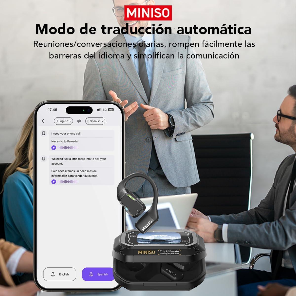 Auriculares Bluetooth MINISO M98 con Traducción AI 135 Idiomas