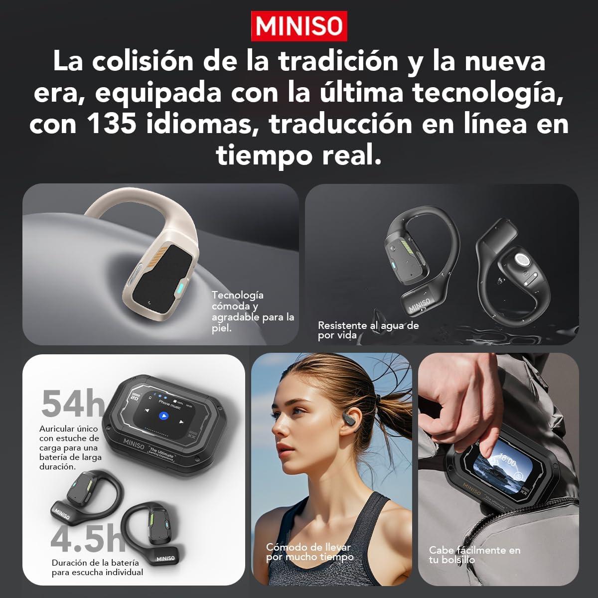 Auriculares Bluetooth MINISO M98 con Traducción AI 135 Idiomas