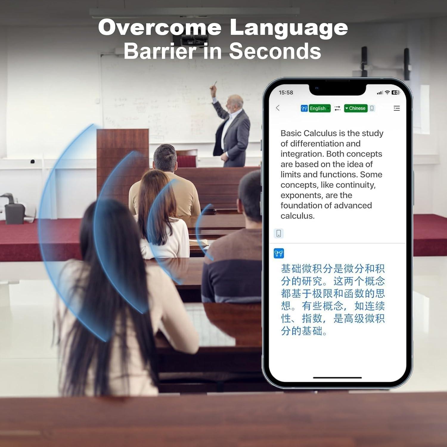 Auriculares de Traducción DTT Bluetooth 5.4 Negro 144 Idiomas