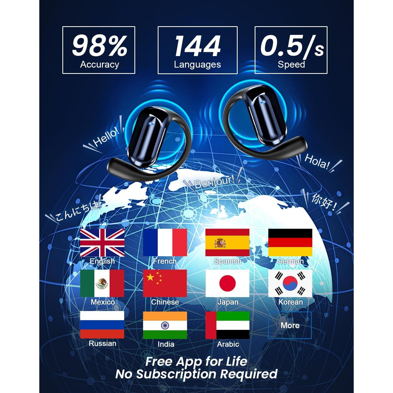 Auriculares Inalámbricos Bluetooth LACRTOPE Q16S PRO - Traducción AI 144 Idiomas