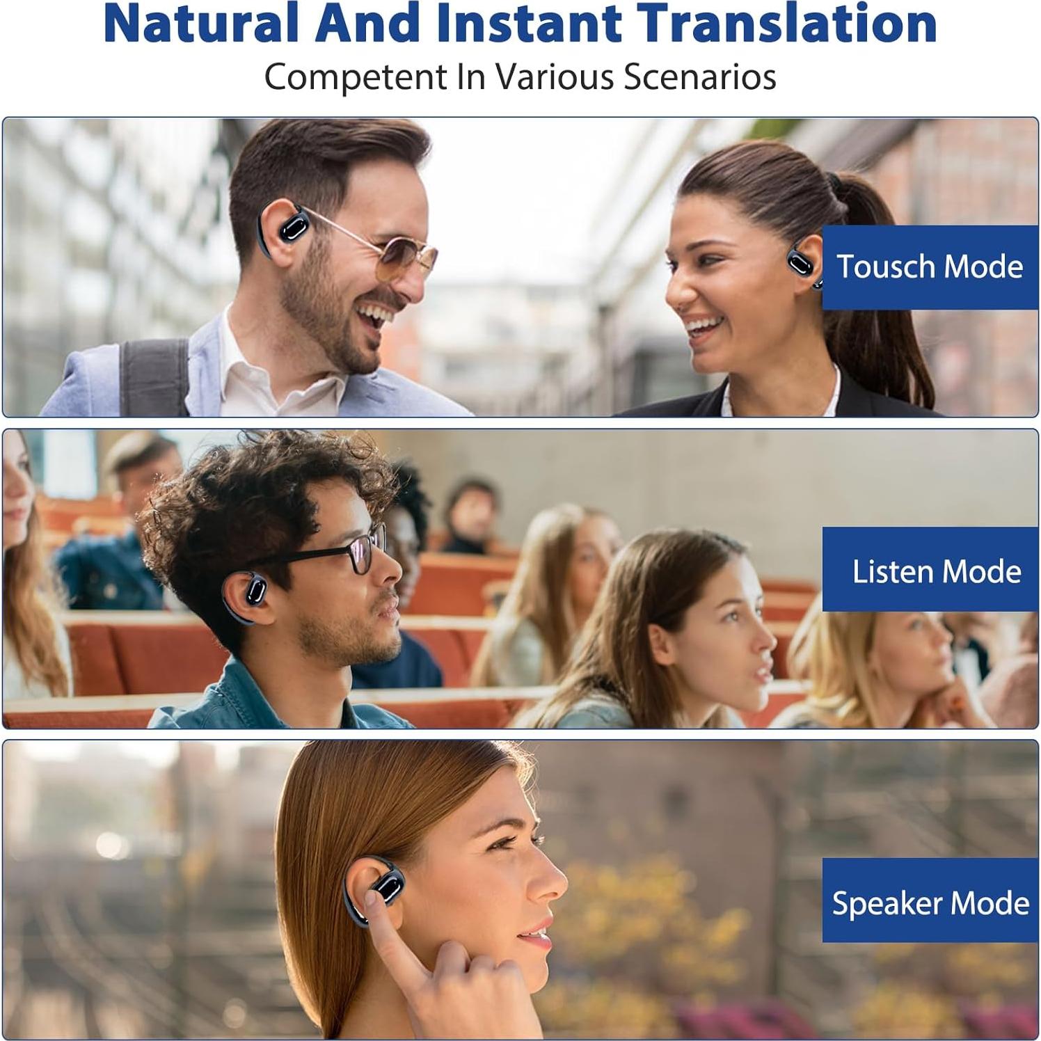 Auriculares Traductores Souljoy Bluetooth 150 Idiomas Tiempo Real