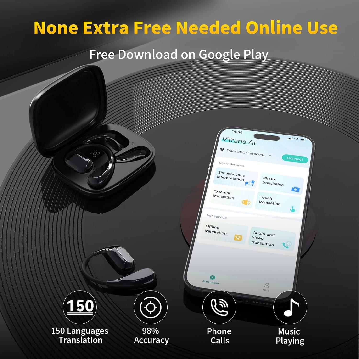 Auriculares de Traducción Hantan TE-101 Bluetooth 5.4 150 Idiomas