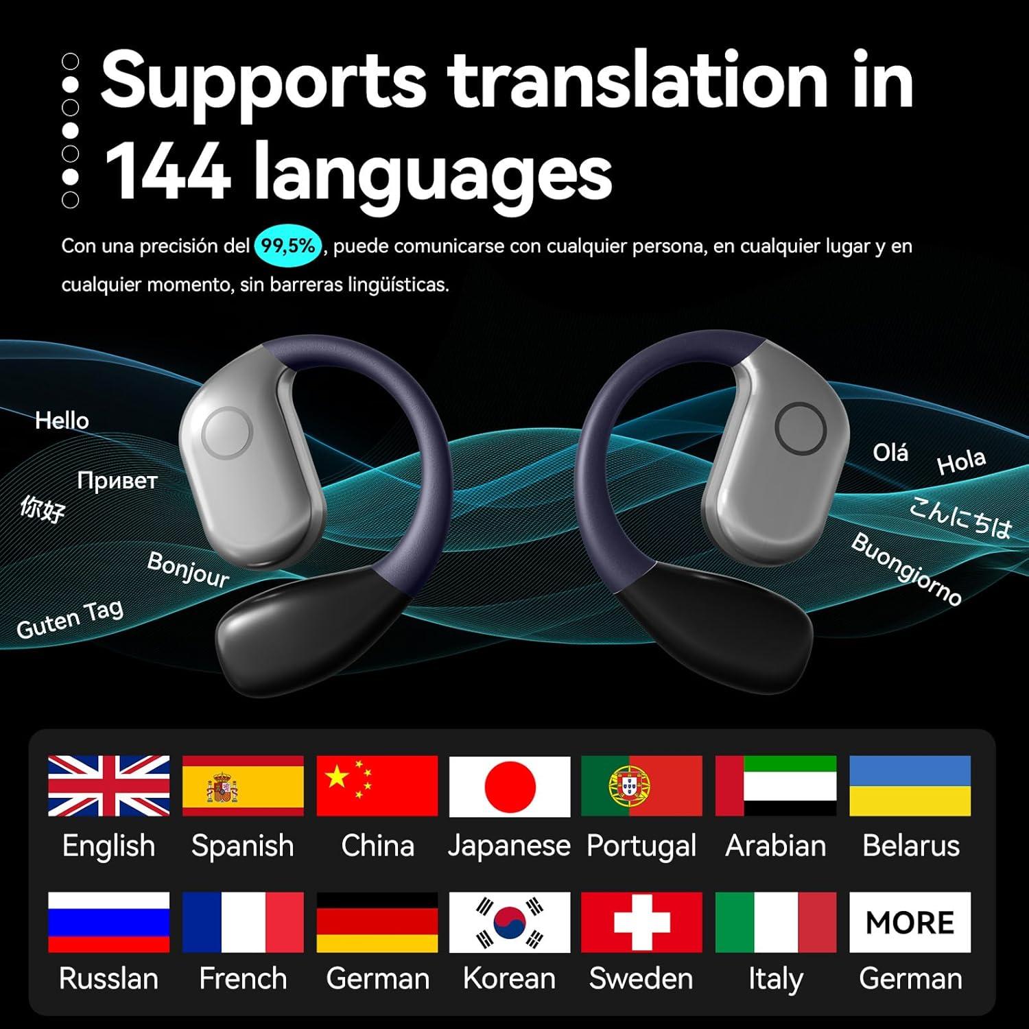 Auriculares de Traducción AI PeriPage M82 Bluetooth 144 Idiomas