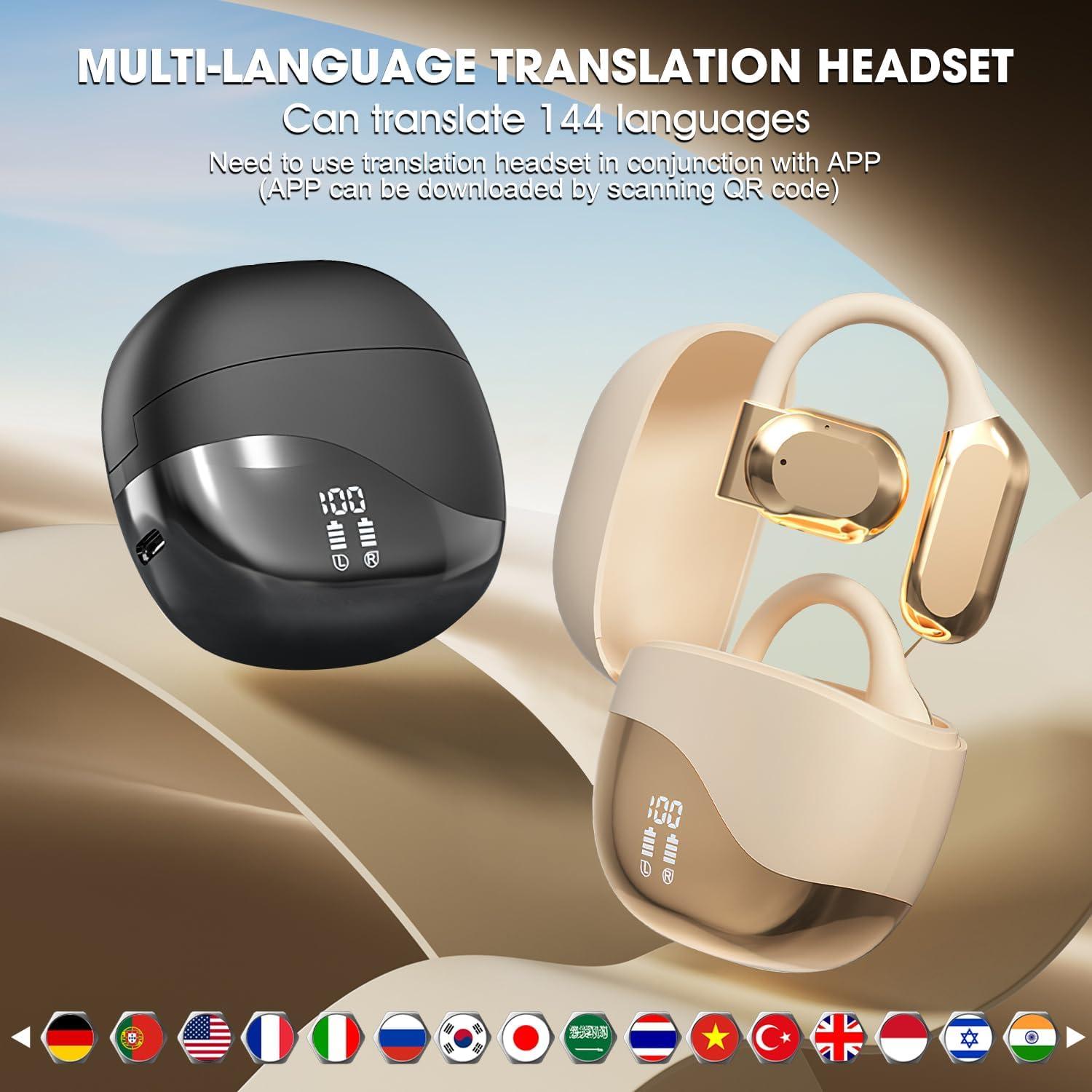 Auriculares Traductores KOQ AI 2025 Bluetooth 144 Idiomas