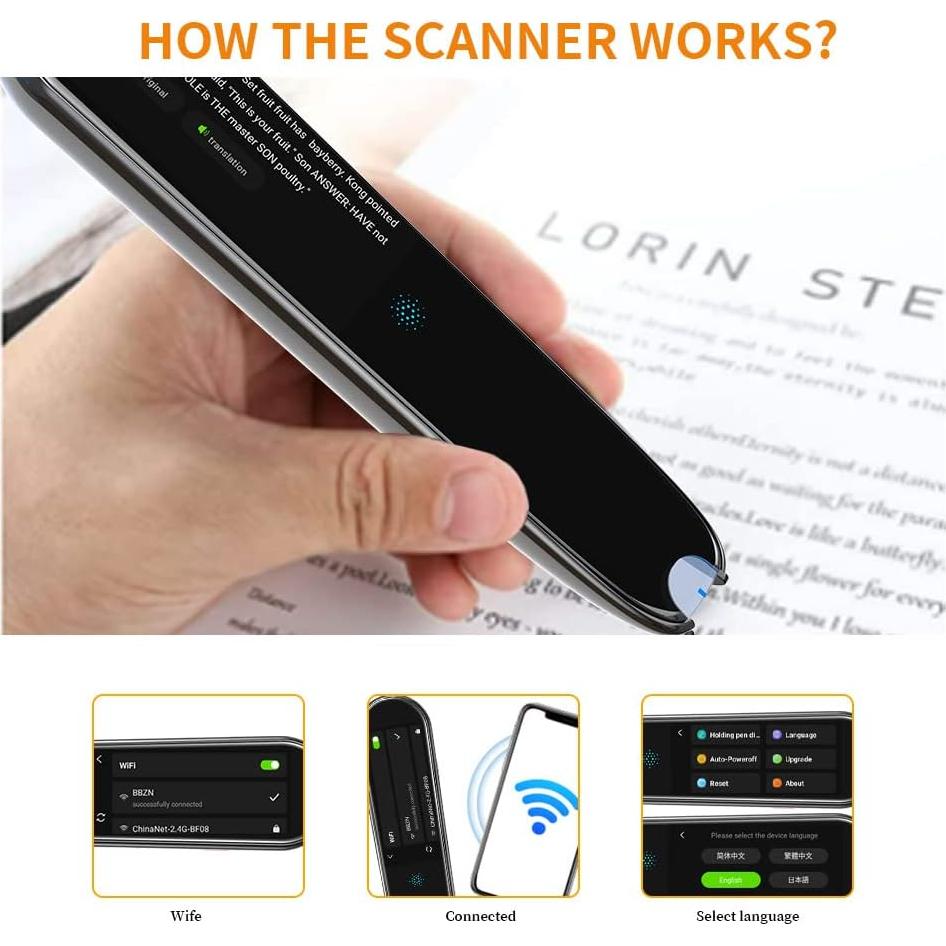 Pluma Traductora Amigopen 112 Idiomas WiFi Offline Azul