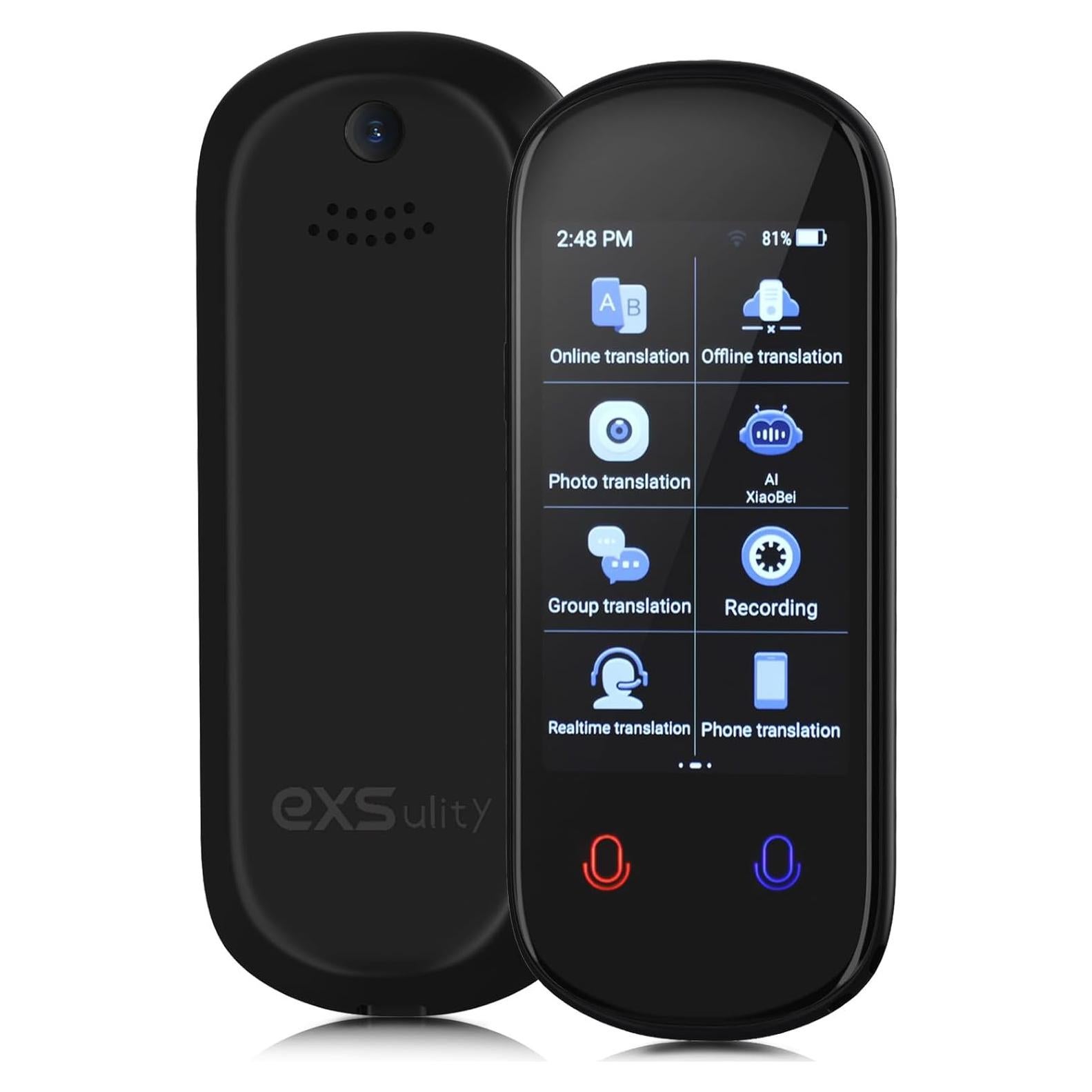 Language Translator Device, No Need APP Instant AI Translator,138+ Languages Real Time Translation, Offline Photo/Voice/Recording Pocket Translation Device for Business Learning