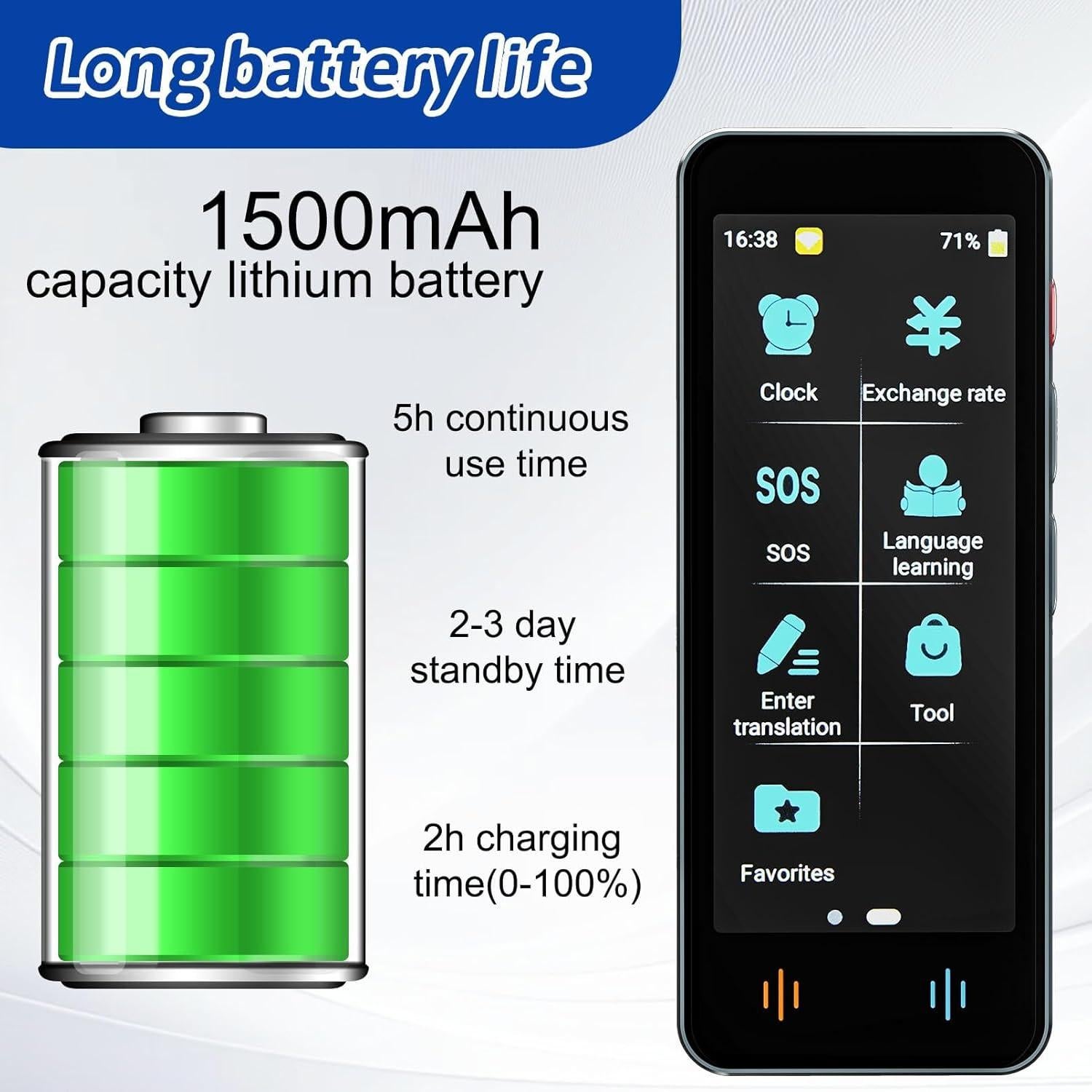 Traductor de Idiomas F12 EFOTIML, 142 Idiomas, Offline, Gris