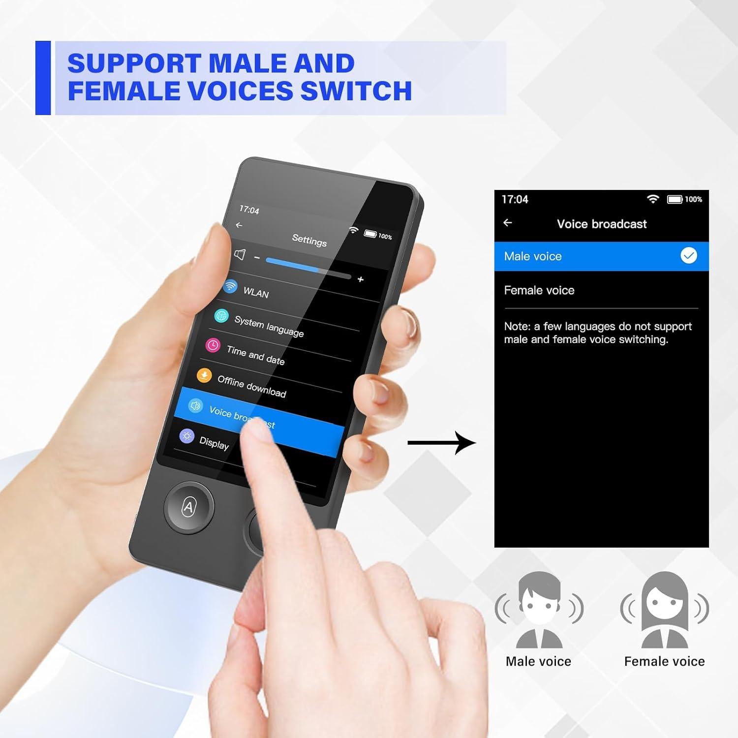 Traductor de Idiomas Portátil Rodxegu W12 - 144 Idiomas, IA, Voz