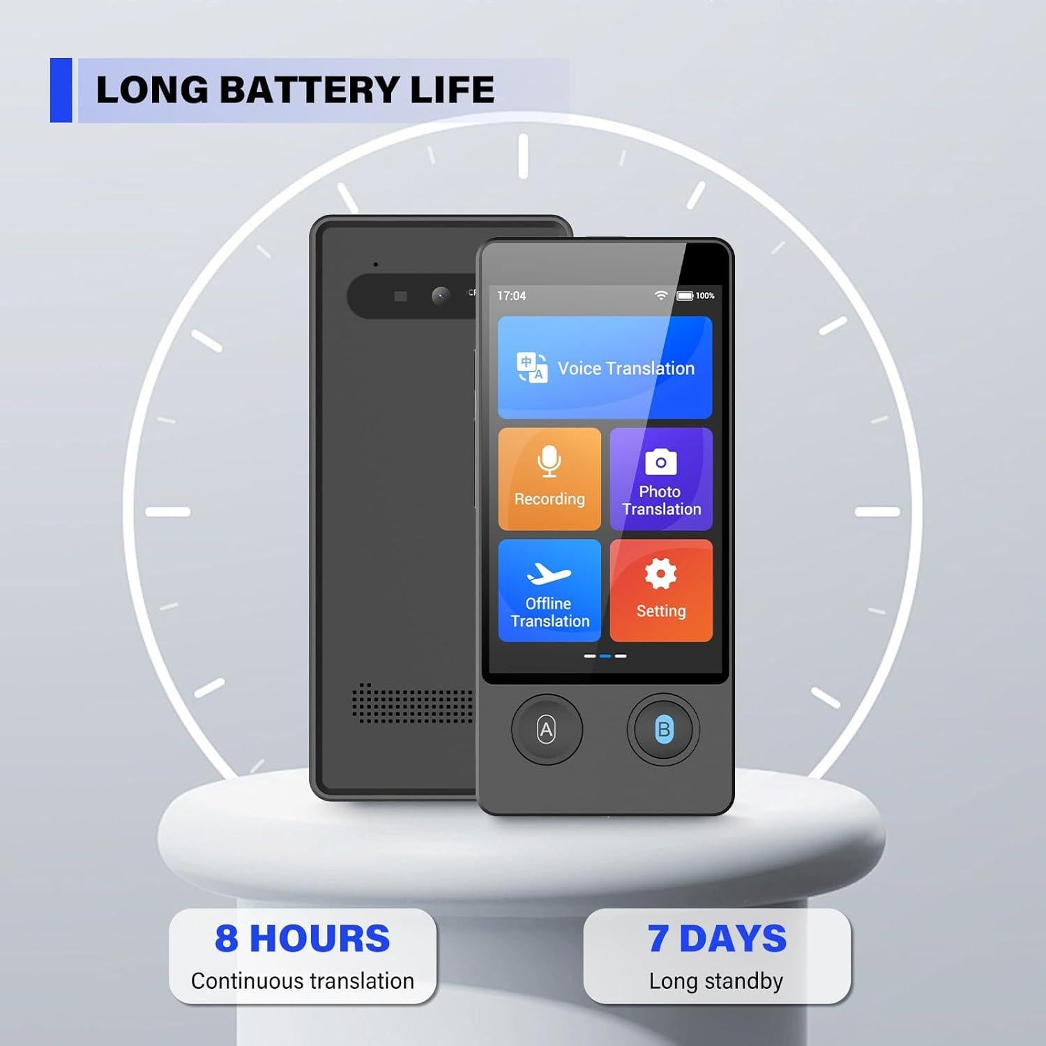 Traductor de Idiomas Portátil Rodxegu W12 - 144 Idiomas, IA, Voz