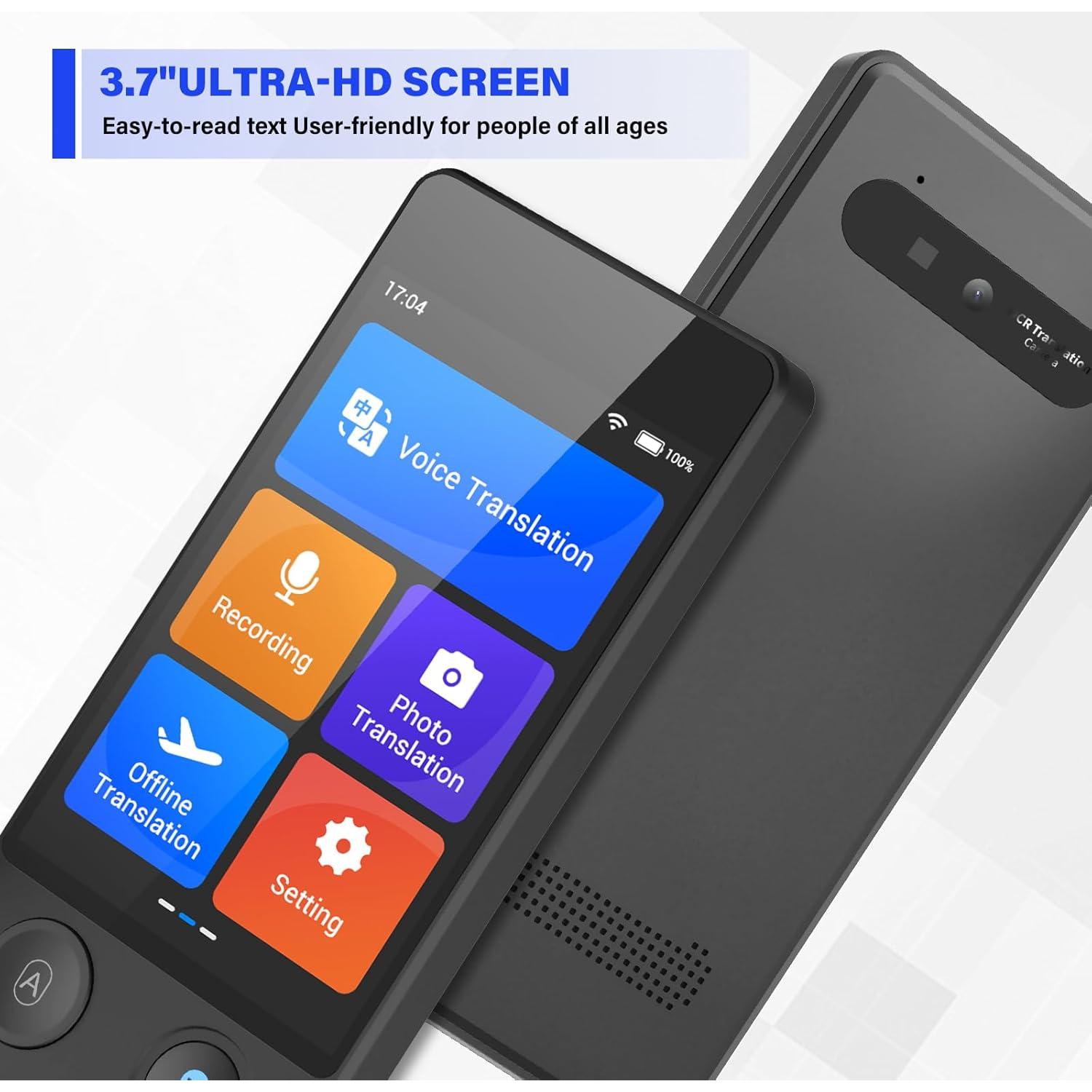 Traductor de Idiomas Portátil Rodxegu W12 - 144 Idiomas, IA, Voz