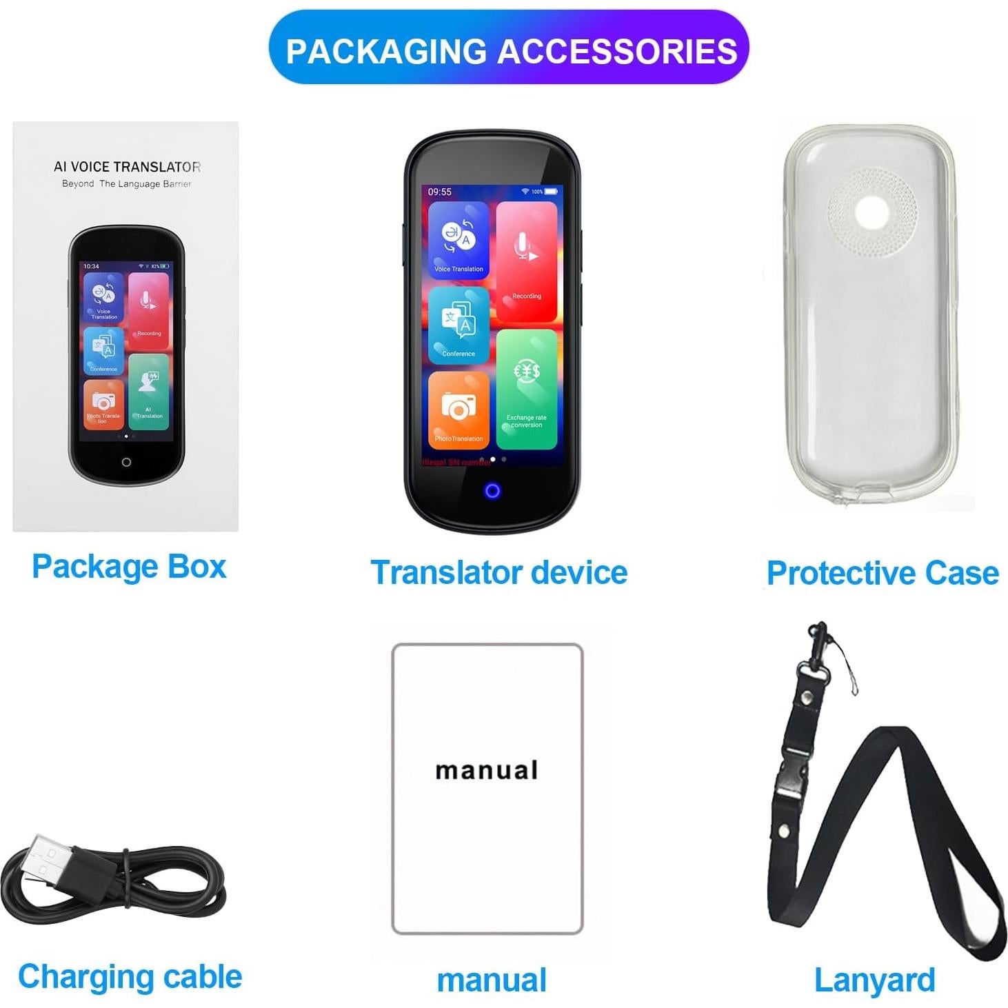 Language Translator Device 2025, Two-Way Instant AI Voice Translator for 137+ Languages, Portable 4" HD Online/Offline Translation for Travel Business-Light Grey