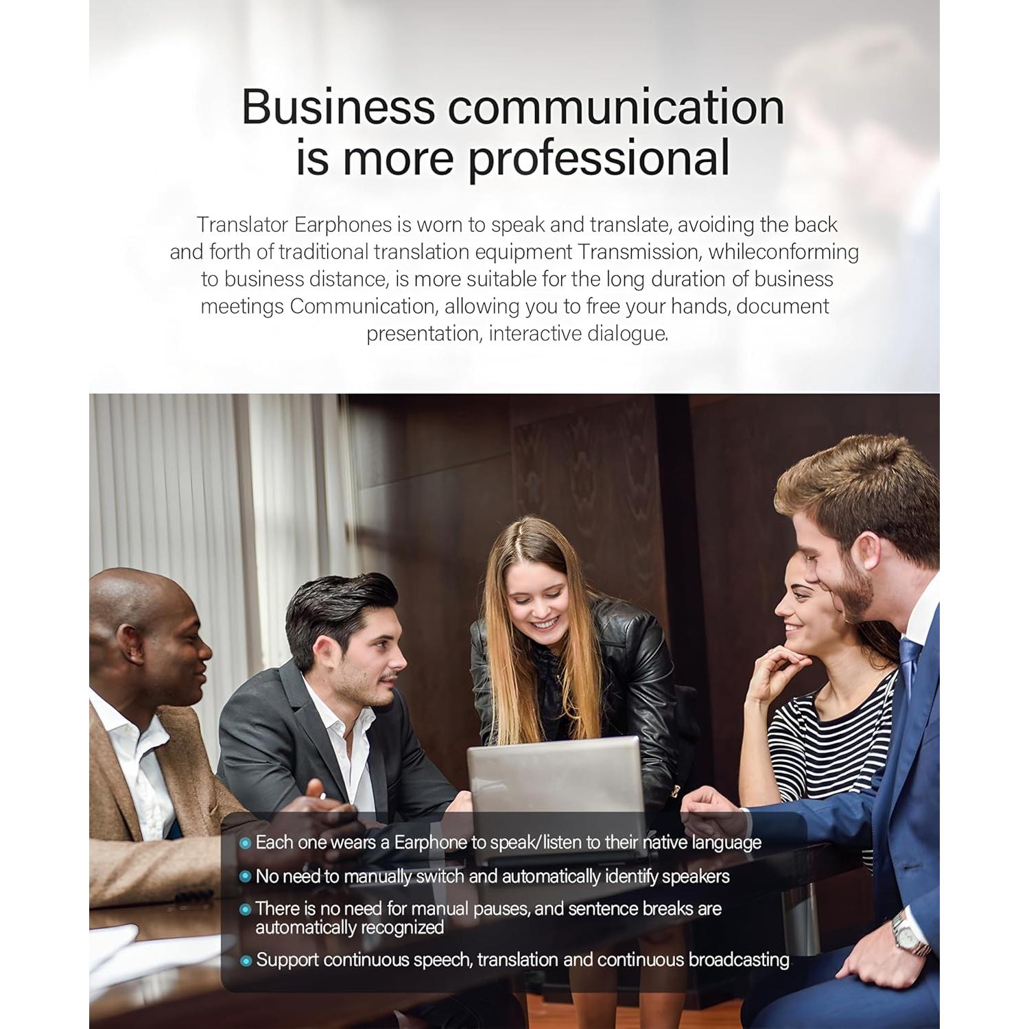 Auriculares Traductor Bluetooth JAD Q39 - 115 Idiomas, 8h Batería