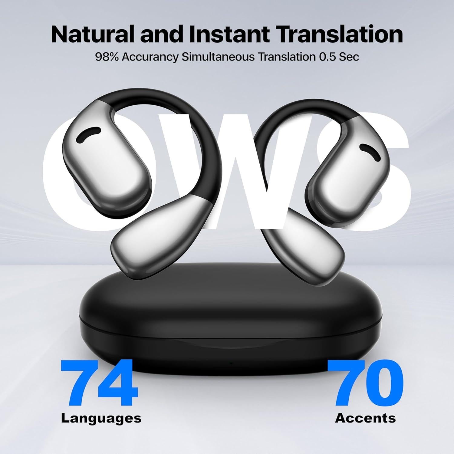 Auriculares Traductores AI OWS 3 en 1 Negro 144 Idiomas