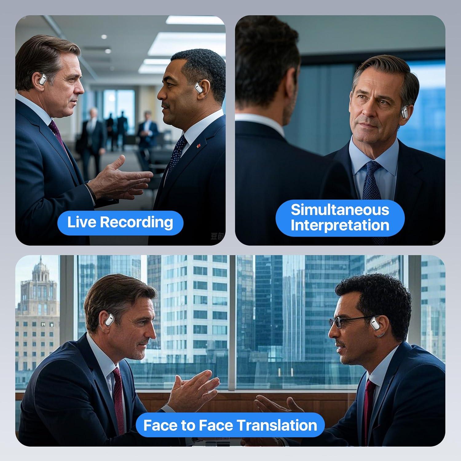 Auriculares Traductores AI OWS 3 en 1 Negro 144 Idiomas