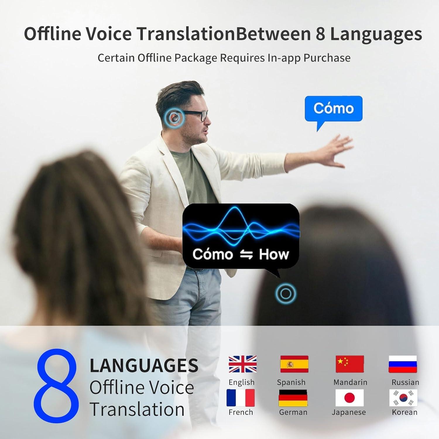 Auriculares Traductores AI M95 - Traducción en 144 Idiomas