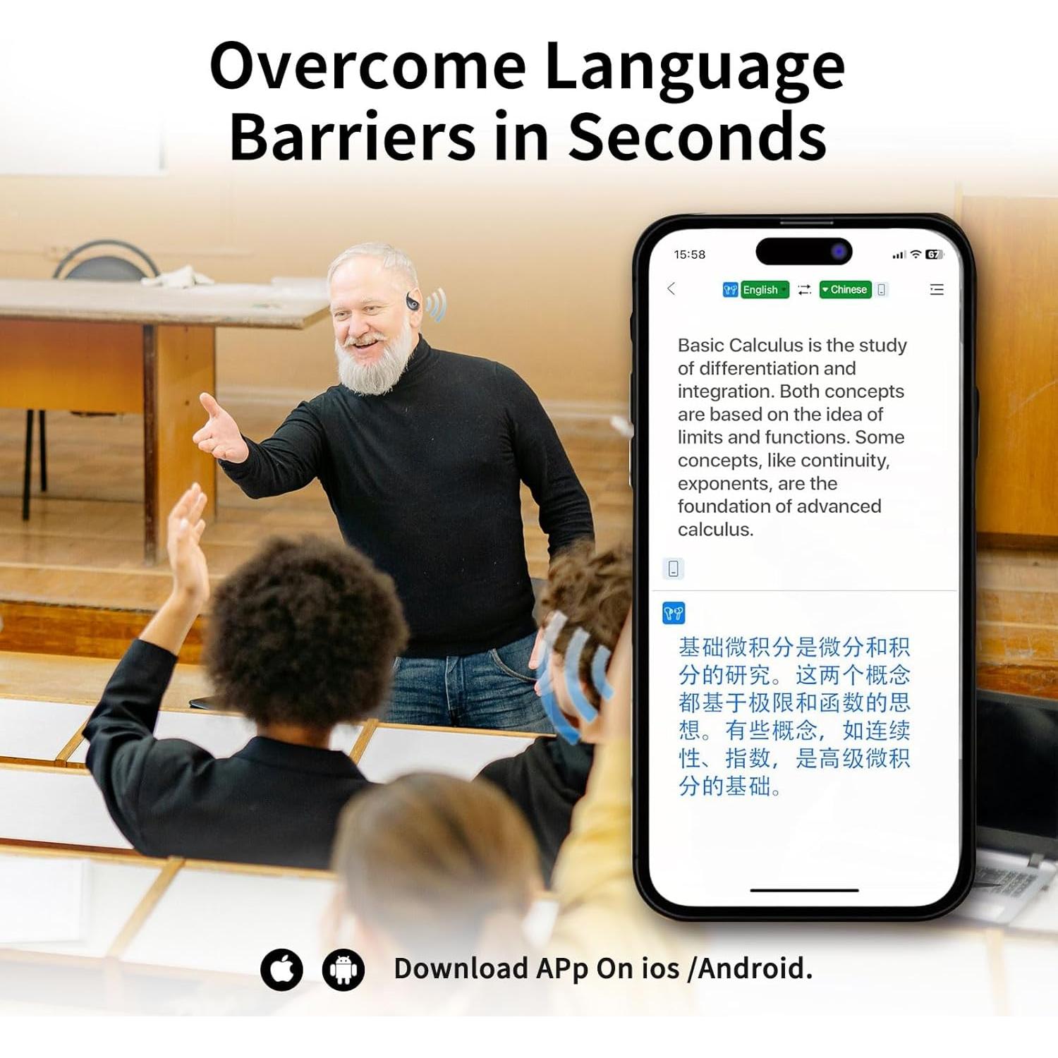 Auriculares Traductores AI M95 - Traducción en 144 Idiomas