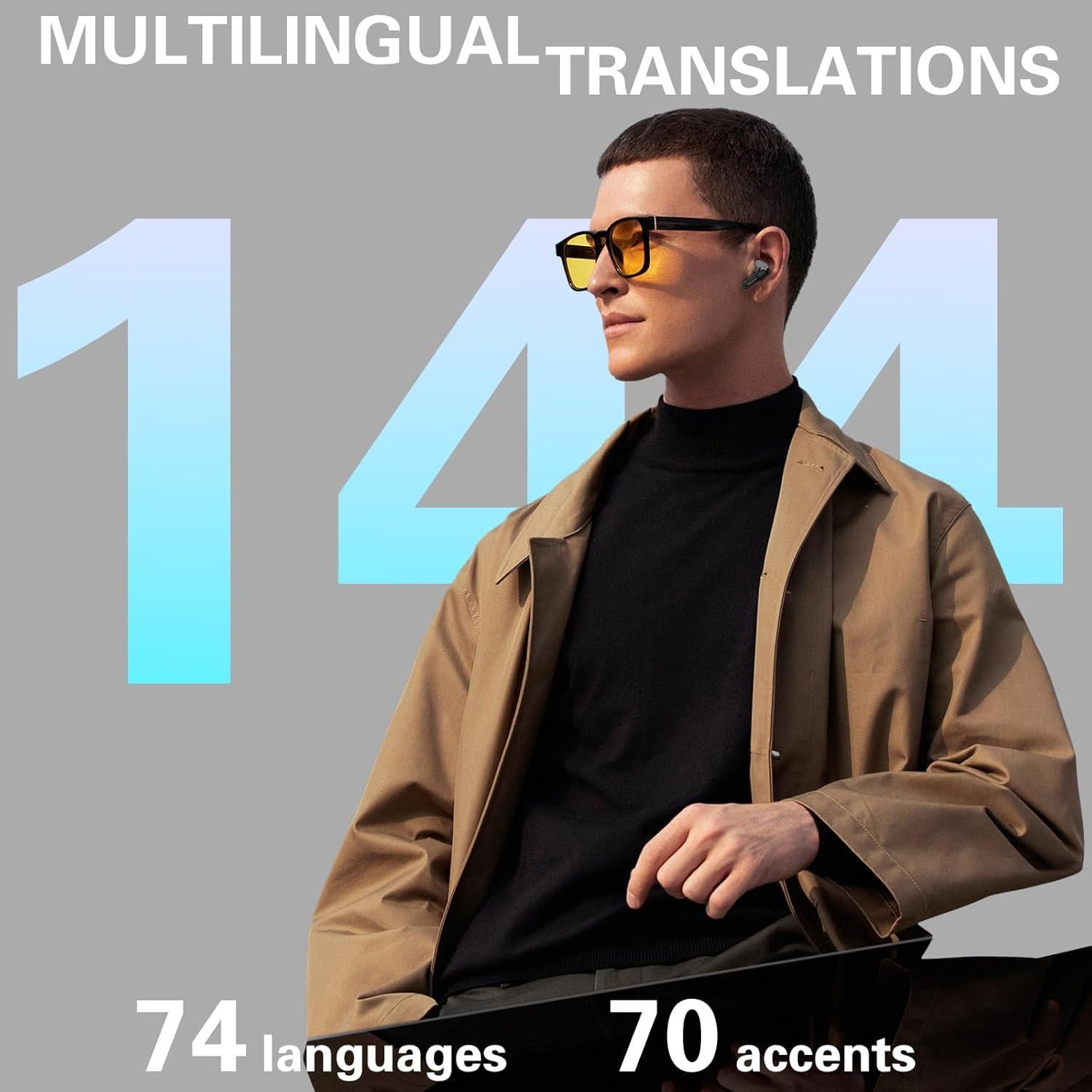 Auriculares Traductores Inalámbricos SIOTMERA Y113, Negro