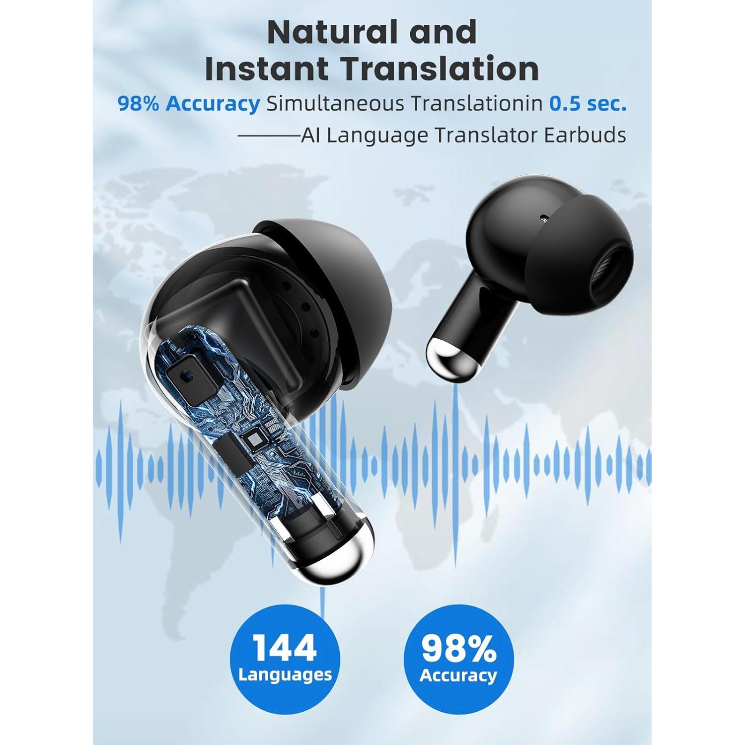 Auriculares Traductores AI Lopnord - Traducción 144 Idiomas