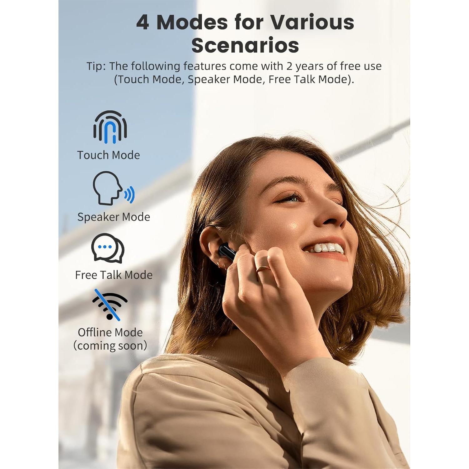 Auriculares Traductores AI Lopnord - Traducción 144 Idiomas