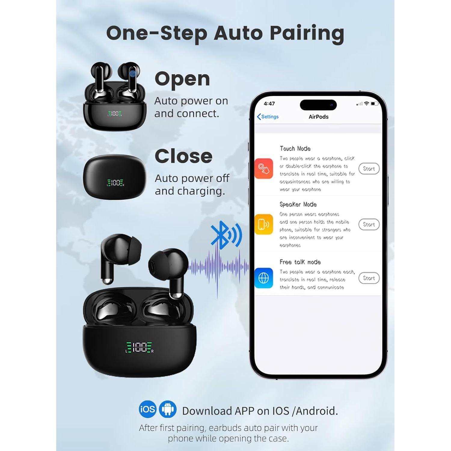 Auriculares Traductores AI Lopnord - Traducción 144 Idiomas