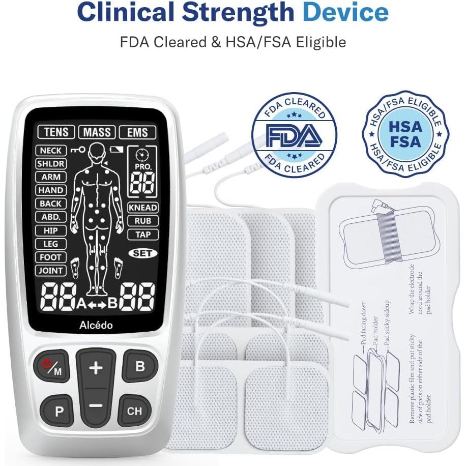 Alcedo Estimulador Muscular TENS EMS 41 Modos Alivio Dolor