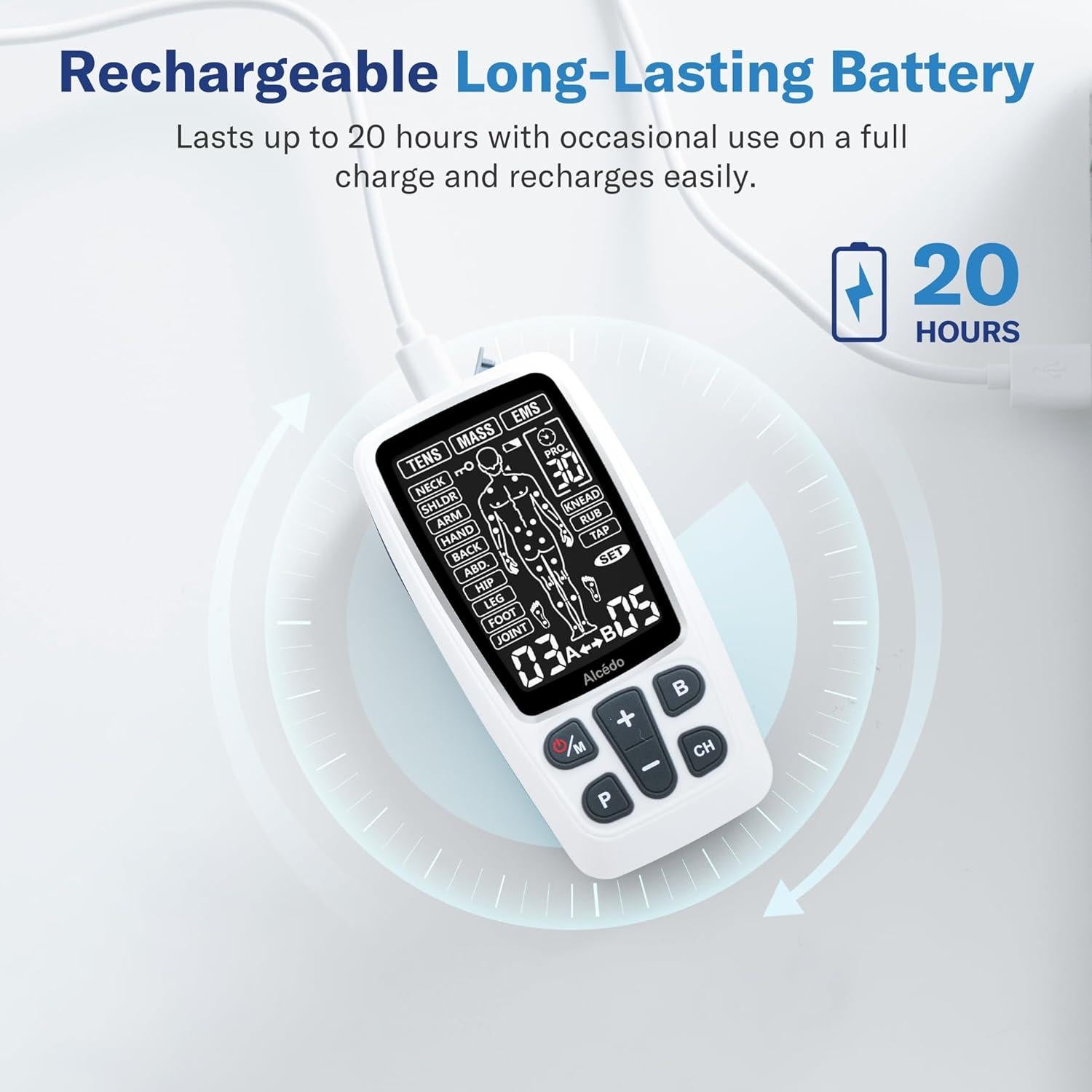 Alcedo Estimulador Muscular TENS EMS 41 Modos Alivio Dolor
