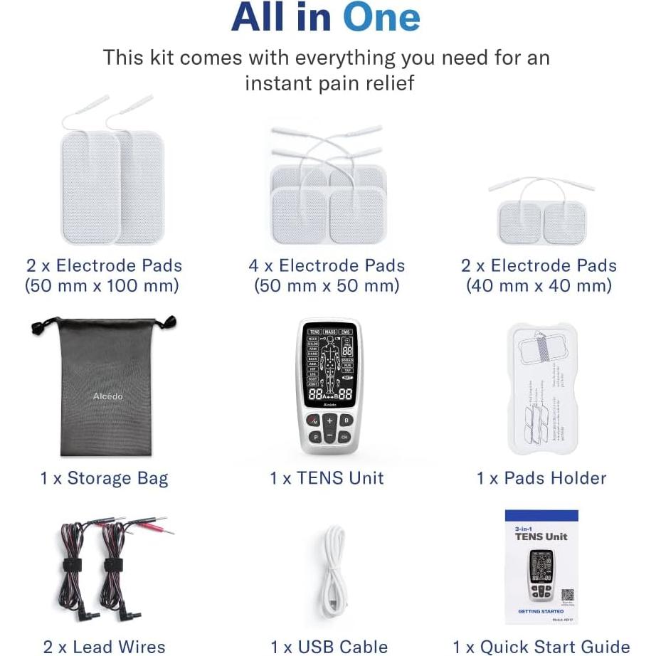 Alcedo Estimulador Muscular TENS EMS 41 Modos Alivio Dolor