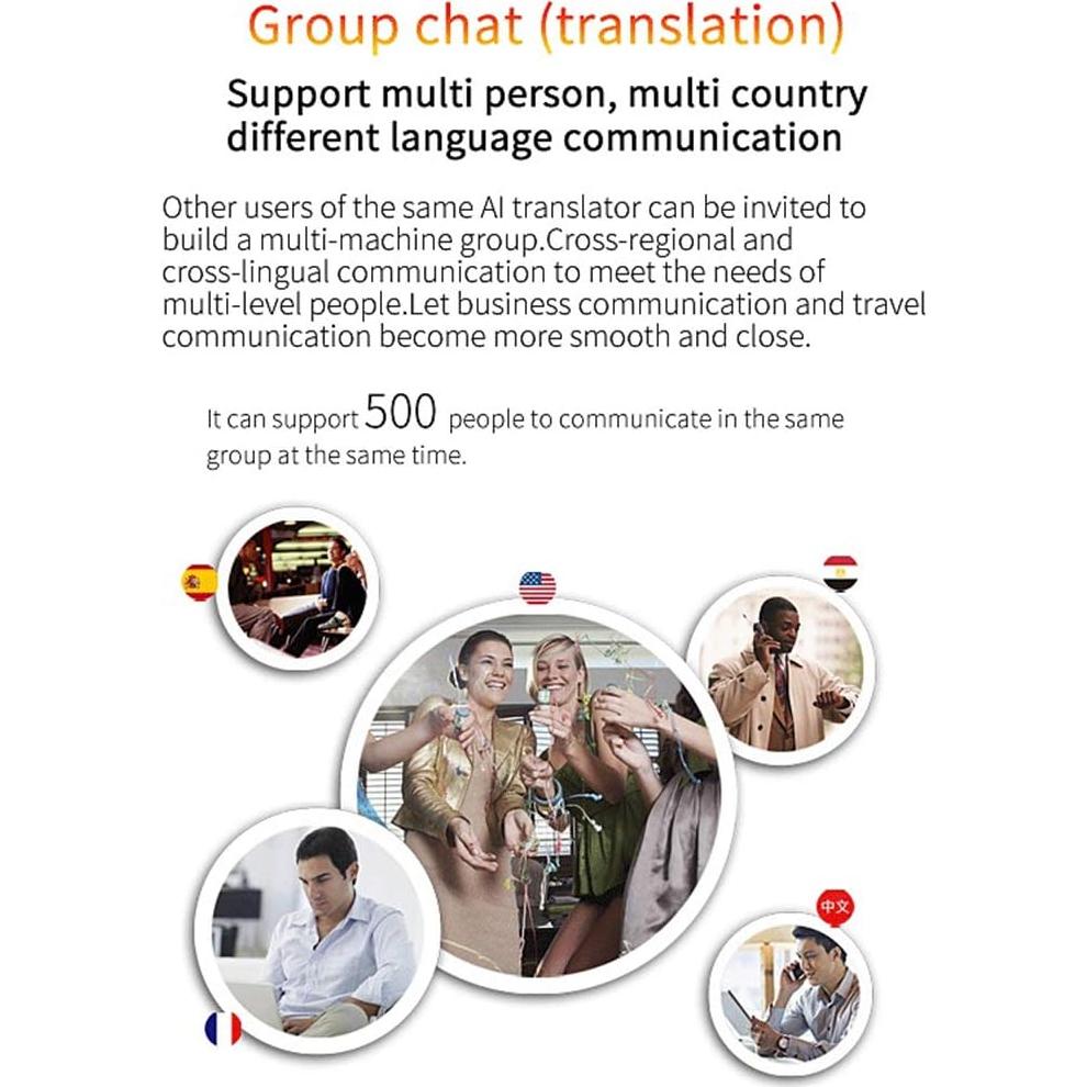 Traductor de Idiomas Inteligente ZHANQUAND 75 Idiomas 2.4" HD