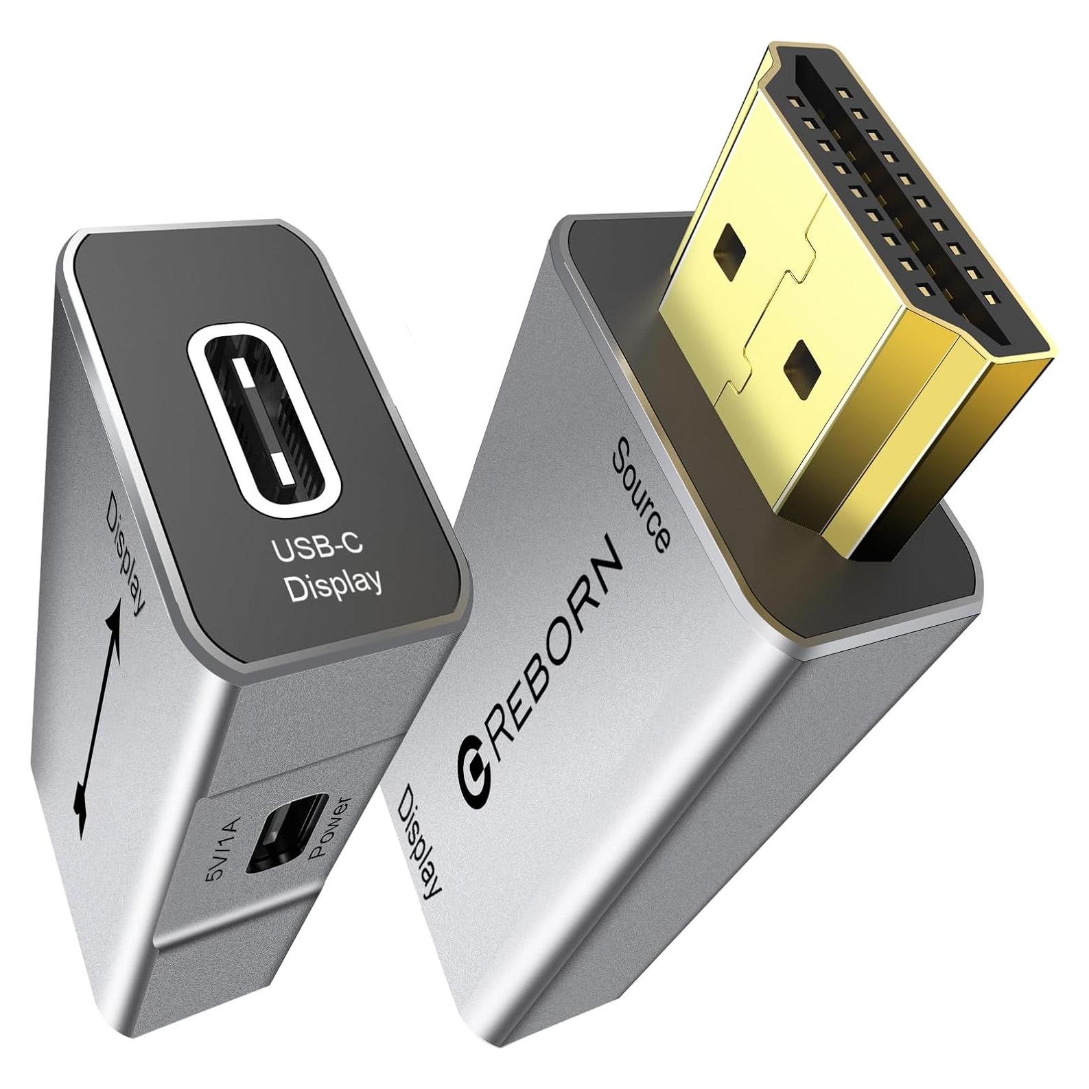 HDMI to USB C Adapter 4K 60Hz | Uni-Directional HDMI Source to USB-C Display Adapter for AR Glasses XREAL One、Air 2 Pro/VITURE Pro/RayNeo Air 2s/Rokid,PS5,Portable Monitors - 1 Pack