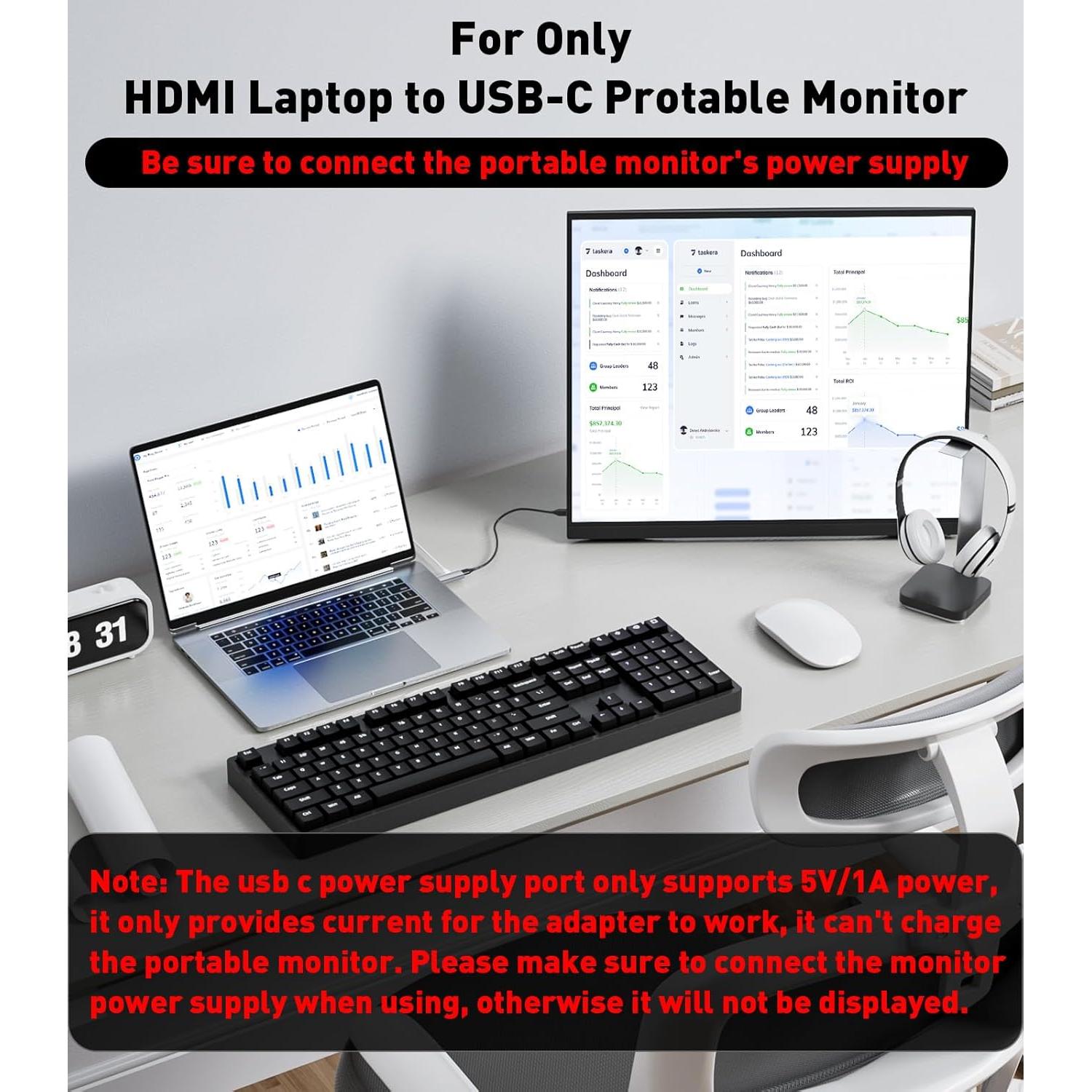 Adaptador HDMI a USB C UANTIN 4K 60Hz Macho a Hembra