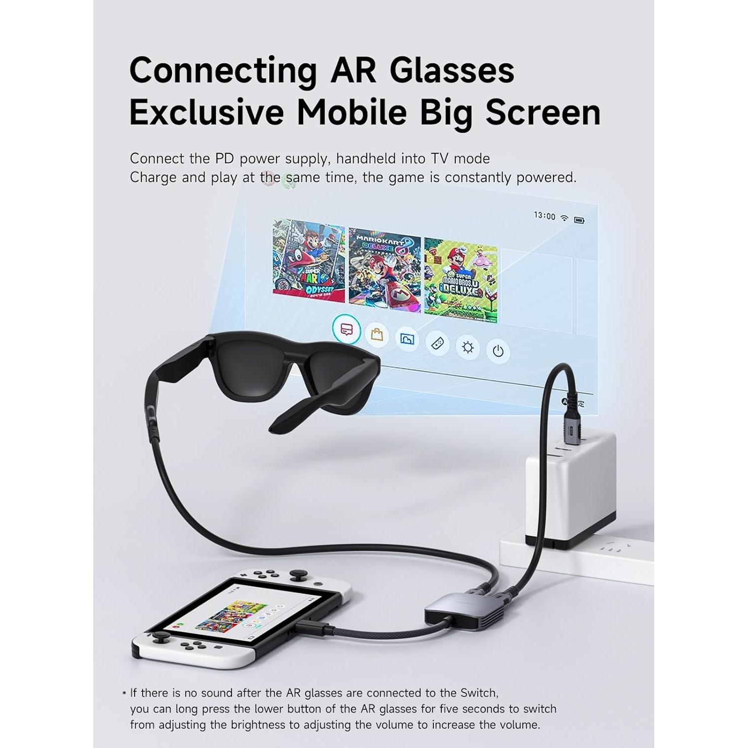 Adaptador USB-C a Gafas AR Hagibis 8K 100W Carga Rápida