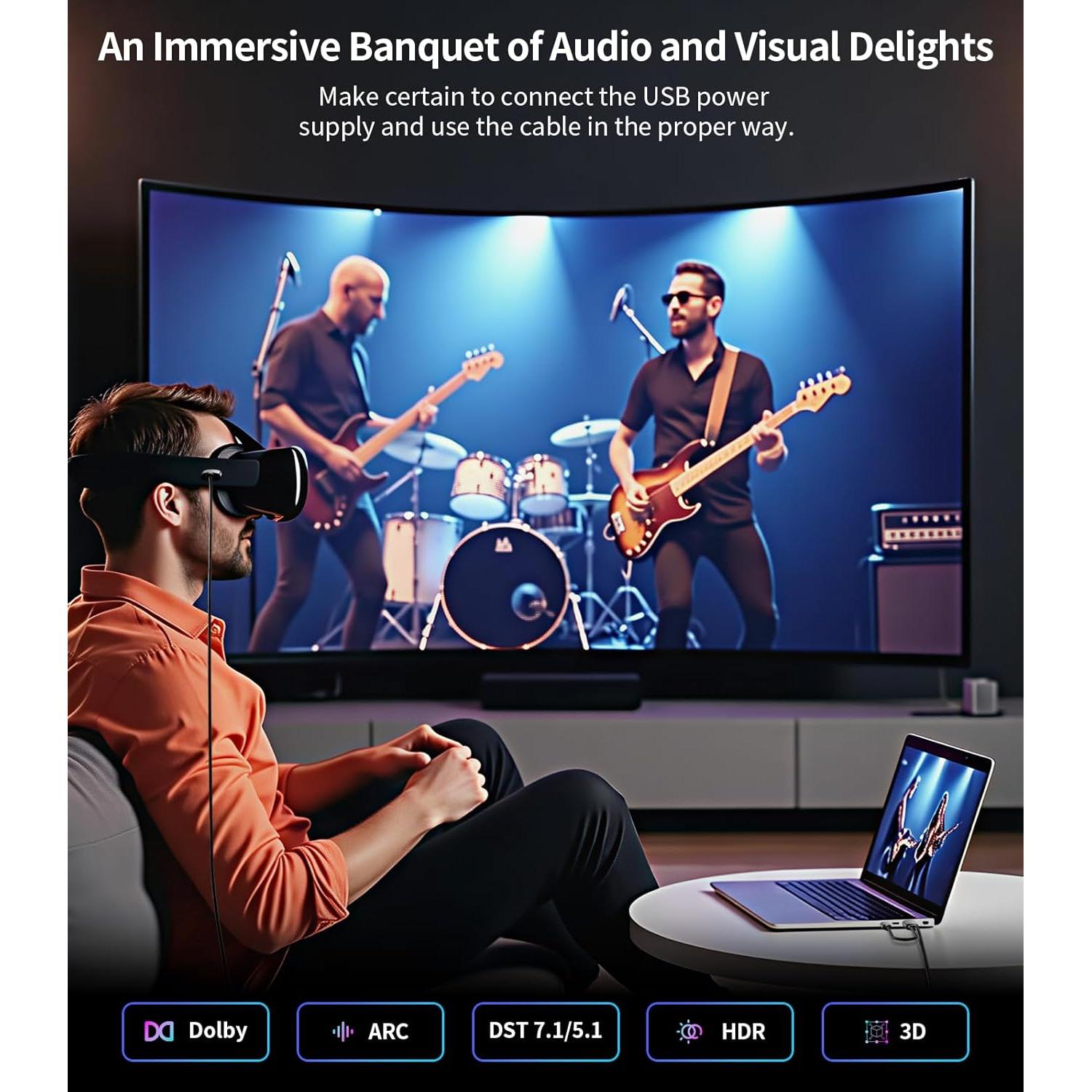 Adaptador HDMI a USB C Reborn 3.05m 4K@60Hz