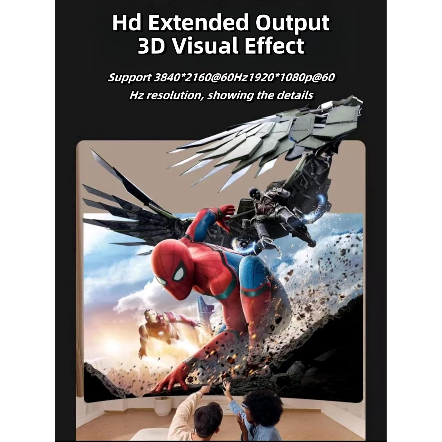 HDMI to USB C Adapter 4K@60Hz, AR Glasses Compatible with XREAL/VITURE/RayNeo/Rokid PD Port, Plug & Play HDMI to Type C Adapter Portable Monitor from PS4,PS5,Xbox,Switch,Laptop,PC