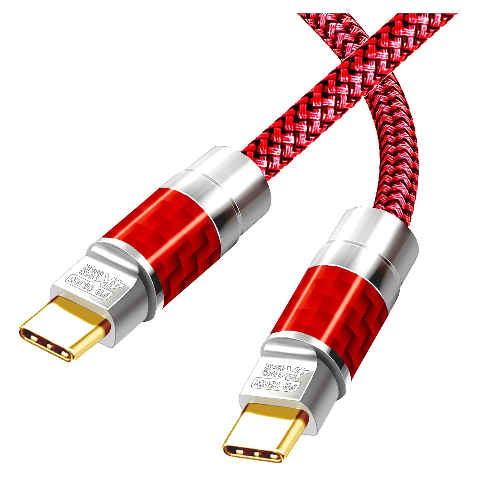 USB C to C Cable 25FT,100W 4K60HZ Type C GEN2x2(Data usb3.1),USB C Video Output From USB3.2/ USB4.0 Fast Charging & Sync for Xreal MacBook Pro iPad Pro iPhone 15 Pro Galaxy S22 Portable Monitor