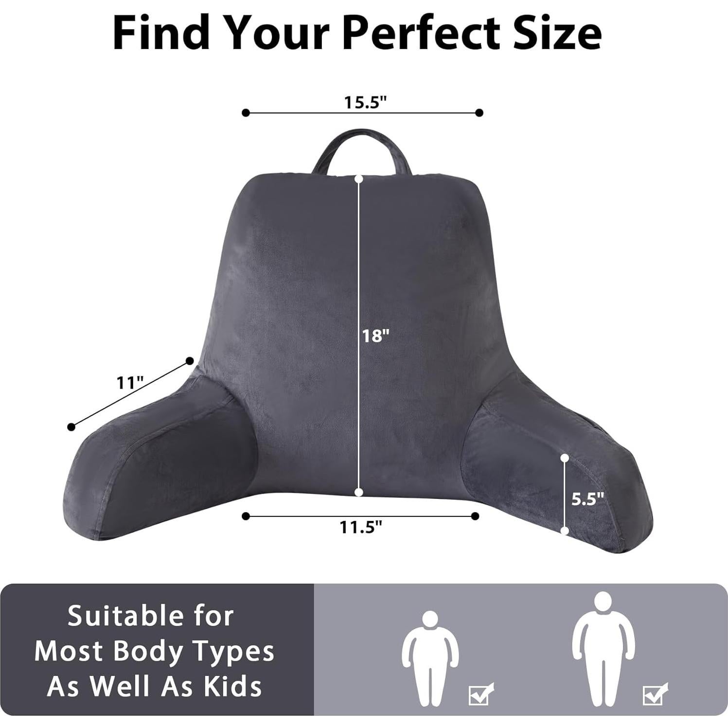 Cojín de Lectura IPYNBAP Terciopelo Gris 45.72cm Espuma