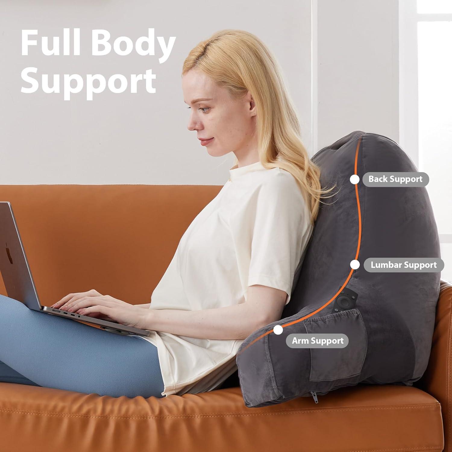 Cojín de Lectura IPYNBAP Terciopelo Gris 45.72cm Espuma