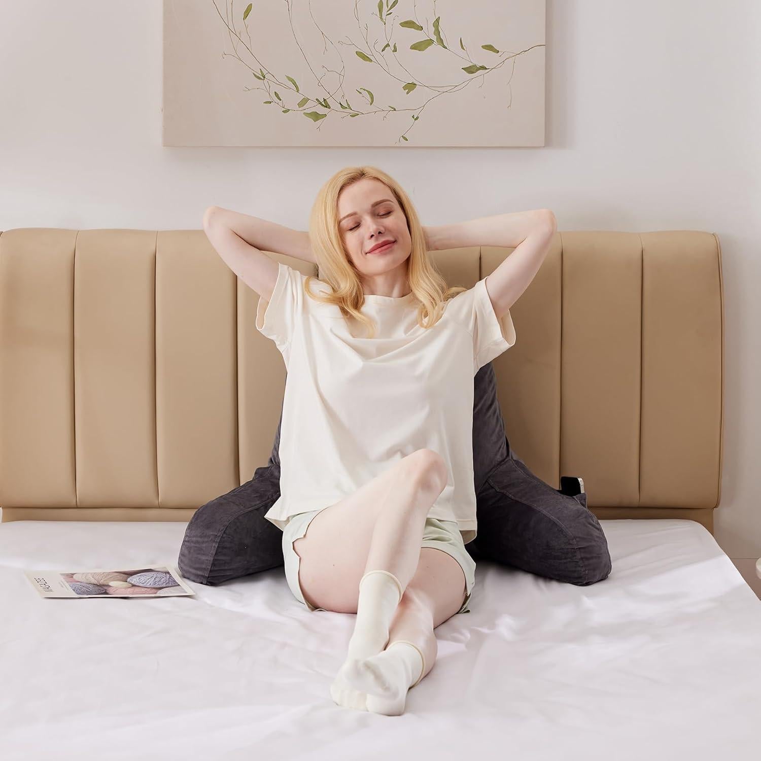 Cojín de Lectura IPYNBAP Terciopelo Gris 45.72cm Espuma